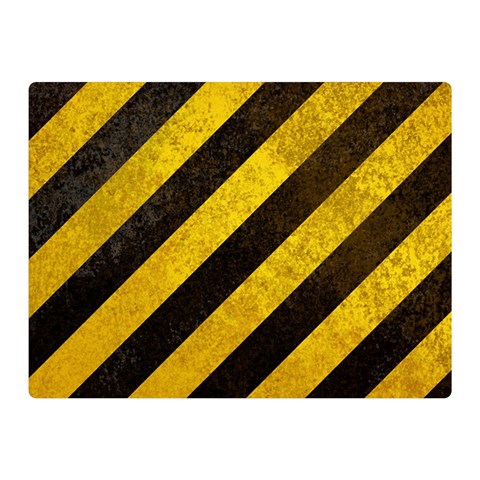 Black And Yellow Caution Double Sided Flano Blanket (Mini) from ArtsNow.com 35 x27  Blanket Front