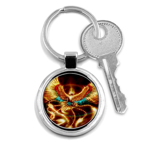 Fire Eagle Art Key Chain (Round) from ArtsNow.com Front