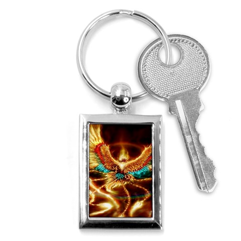 Fire Eagle Art Key Chain (Rectangle) from ArtsNow.com Front