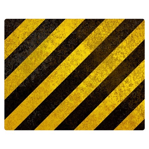 Black And Yellow Caution Double Sided Flano Blanket (Medium) from ArtsNow.com 60 x50  Blanket Front