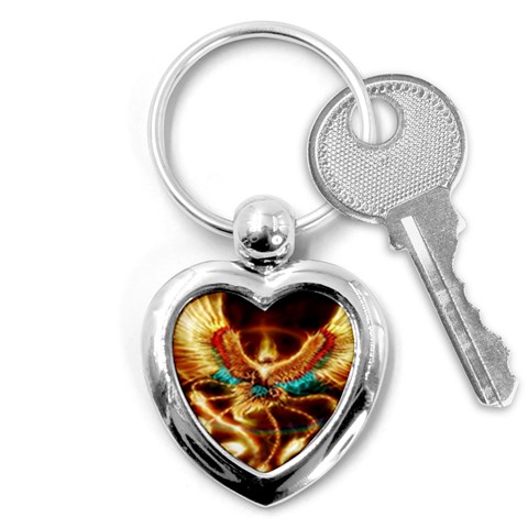 Fire Eagle Art Key Chain (Heart) from ArtsNow.com Front