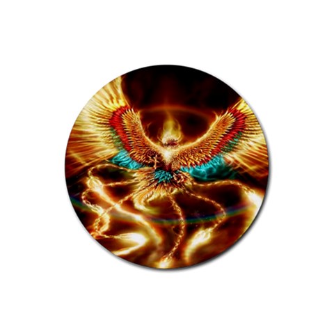 Fire Eagle Art Rubber Coaster (Round) from ArtsNow.com Front