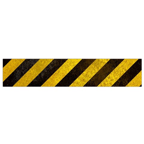 Black And Yellow Caution Small Flano Scarf from ArtsNow.com Front