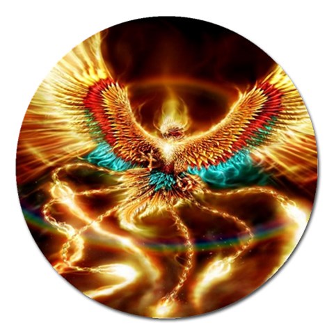 Fire Eagle Art Magnet 5  (Round) from ArtsNow.com Front