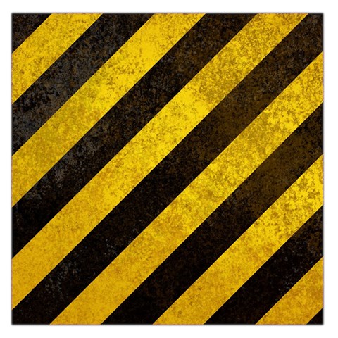 Black And Yellow Caution Large Satin Scarf (Square) from ArtsNow.com Front