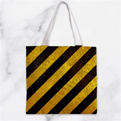 Black And Yellow Caution Zipper Grocery Tote Bag from ArtsNow.com Front