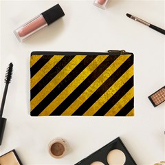 Black And Yellow Caution Cosmetic Bag (XS) from ArtsNow.com Back