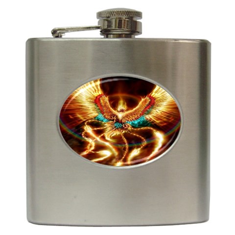 Fire Eagle Art Hip Flask (6 oz) from ArtsNow.com Front