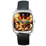 Fire Eagle Art Square Metal Watch