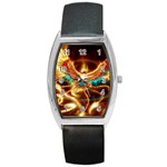 Fire Eagle Art Barrel Style Metal Watch