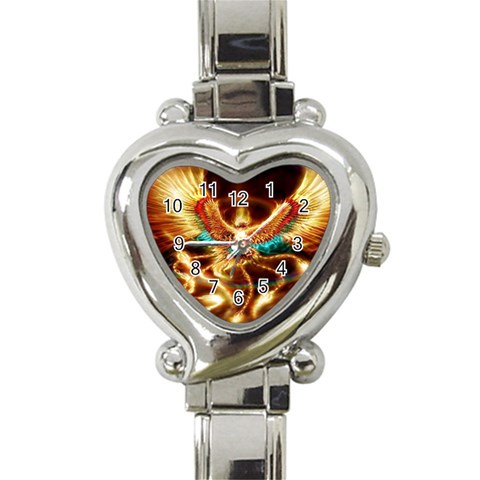 Fire Eagle Art Heart Italian Charm Watch from ArtsNow.com Front