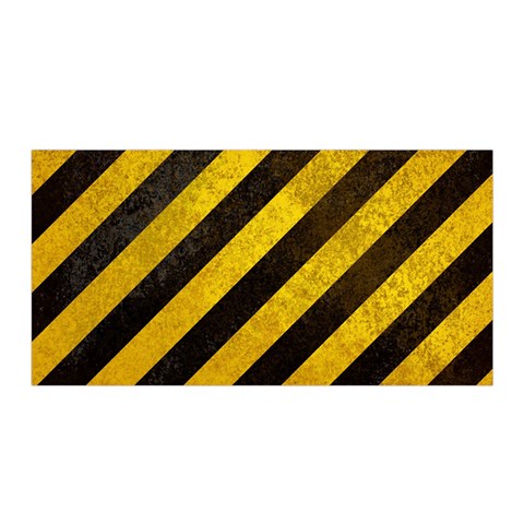 Black And Yellow Caution Satin Wrap from ArtsNow.com Front