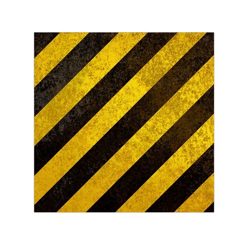 Black And Yellow Caution Small Satin Scarf (Square) from ArtsNow.com Front