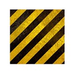 Black And Yellow Caution Small Satin Scarf (Square)