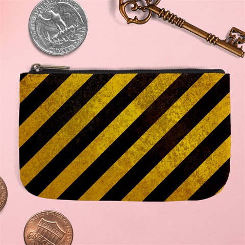 Black And Yellow Caution Large Coin Purse from ArtsNow.com Front