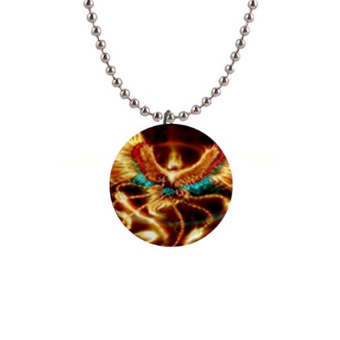 Fire Eagle Art 1  Button Necklace from ArtsNow.com Front