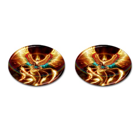 Fire Eagle Art Cufflinks (Oval) from ArtsNow.com Front(Pair)