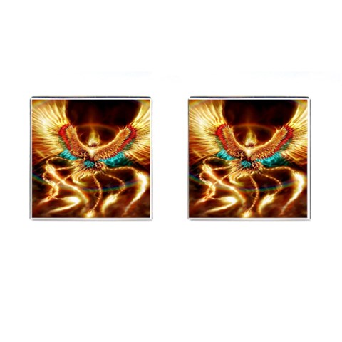 Fire Eagle Art Cufflinks (Square) from ArtsNow.com Front(Pair)