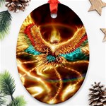 Fire Eagle Art Oval Ornament (Two Sides)