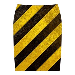 Black And Yellow Caution Midi Wrap Pencil Skirt from ArtsNow.com Back