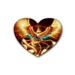 Fire Eagle Art Rubber Heart Coaster (4 pack)