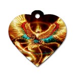 Fire Eagle Art Dog Tag Heart (Two Sides)