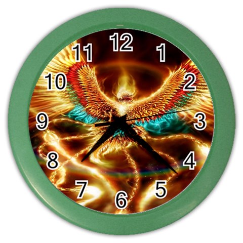 Fire Eagle Art Color Wall Clock from ArtsNow.com Front