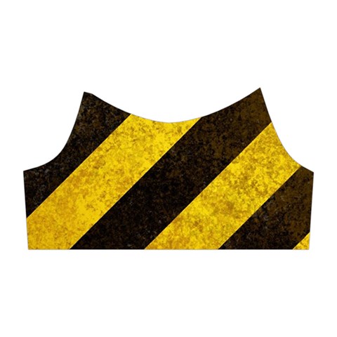 Black And Yellow Caution Shoulder Cutout Velvet One Piece from ArtsNow.com Left Sleeve