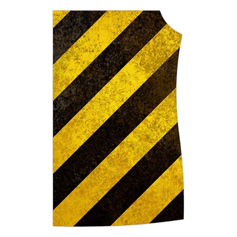 Black And Yellow Caution Women s Button Up Vest from ArtsNow.com Front Left