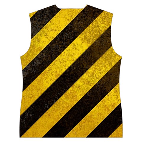 Black And Yellow Caution Women s Button Up Vest from ArtsNow.com Back