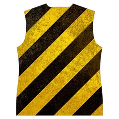 Black And Yellow Caution Women s Button Up Vest from ArtsNow.com Back