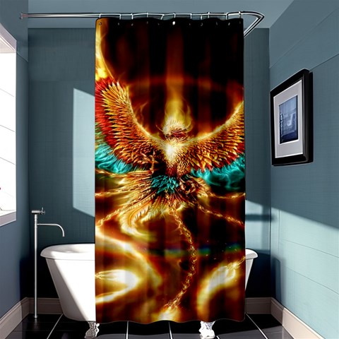 Fire Eagle Art Shower Curtain 36  x 72  (Stall) from ArtsNow.com Curtain(36 X72 ) - 33.26 x66.24  Curtain(36 X72 )