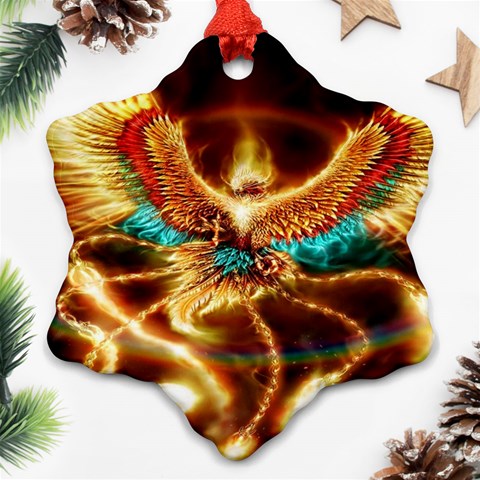 Fire Eagle Art Ornament (Snowflake) from ArtsNow.com Front