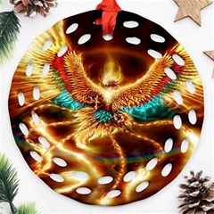 Fire Eagle Art Round Filigree Ornament (Two Sides) from ArtsNow.com Front