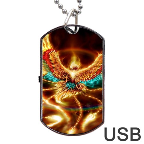 Fire Eagle Art Dog Tag USB Flash (One Side) from ArtsNow.com Front