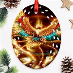 Fire Eagle Art Oval Filigree Ornament (Two Sides)