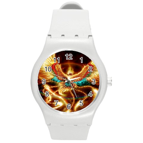 Fire Eagle Art Round Plastic Sport Watch (M) from ArtsNow.com Front