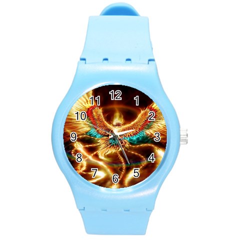 Fire Eagle Art Round Plastic Sport Watch (M) from ArtsNow.com Front