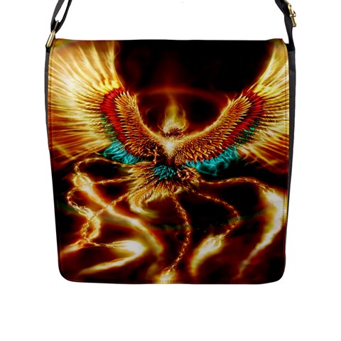 Fire Eagle Art Flap Closure Messenger Bag (L) from ArtsNow.com Front