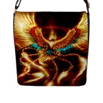 Fire Eagle Art Flap Closure Messenger Bag (L)