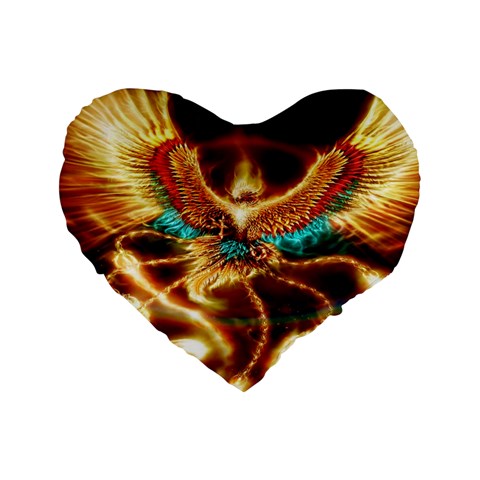 Fire Eagle Art Standard 16  Premium Flano Heart Shape Cushion  from ArtsNow.com Front