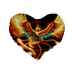 Fire Eagle Art Standard 16  Premium Flano Heart Shape Cushion  from ArtsNow.com Front