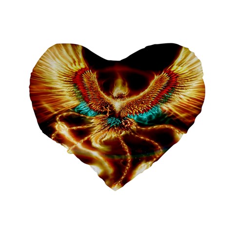 Fire Eagle Art Standard 16  Premium Flano Heart Shape Cushion  from ArtsNow.com Back