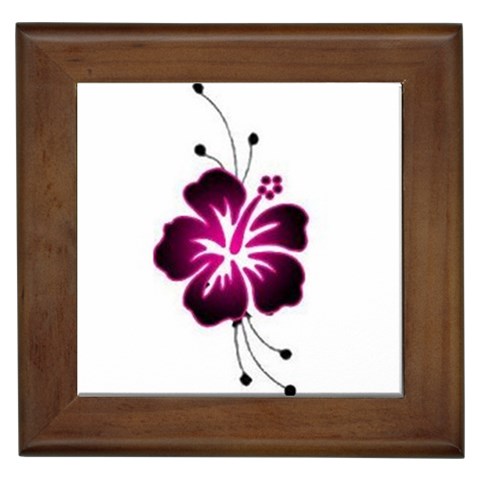 Pink Hawaiian Flower Framed Tile from ArtsNow.com Front