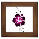 Pink Hawaiian Flower Framed Tile