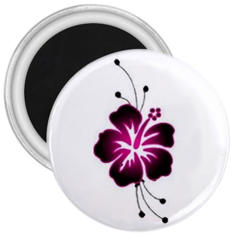 Pink Hawaiian Flower 3  Magnet from ArtsNow.com Front