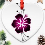 Pink Hawaiian Flower Ornament (Heart)