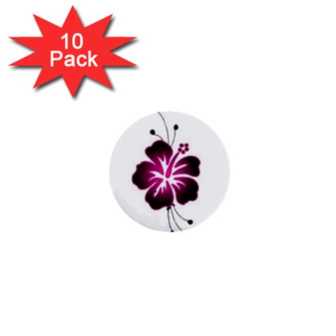 Pink Hawaiian Flower 1  Mini Button (10 pack)  from ArtsNow.com Front