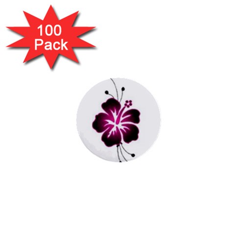 Pink Hawaiian Flower 1  Mini Button (100 pack)  from ArtsNow.com Front