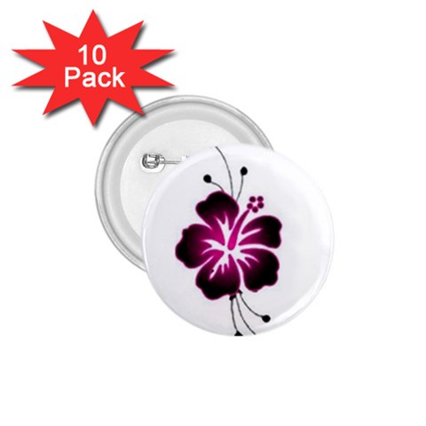 Pink Hawaiian Flower 1.75  Button (10 pack)  from ArtsNow.com Front